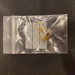 stainless steel gold star hoop rings